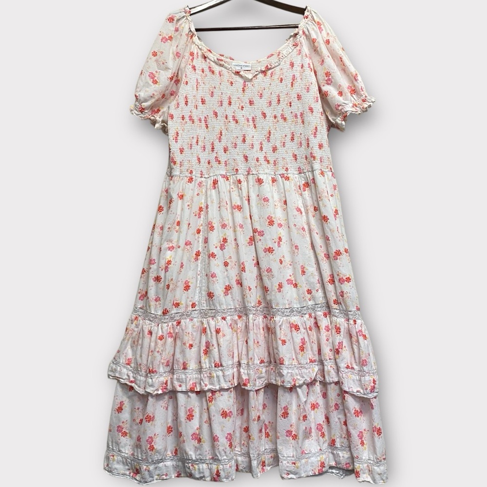 LoveShackFancy x Target Women’s Dress 3X Floral Ruffle Tiered Lace Feminine